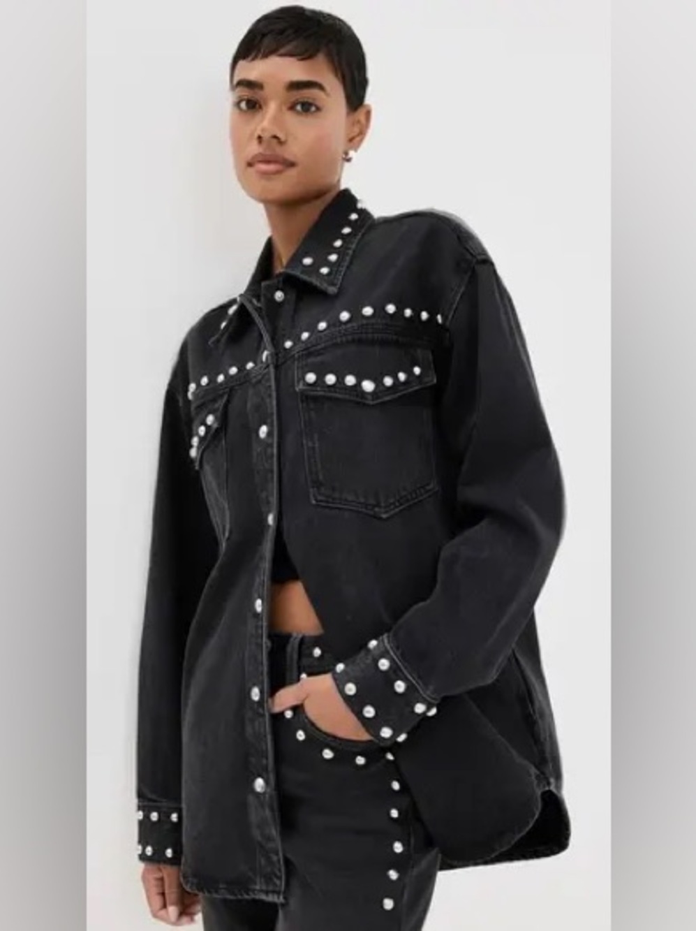 pistola Mandy Denim Shacket in Zephyr